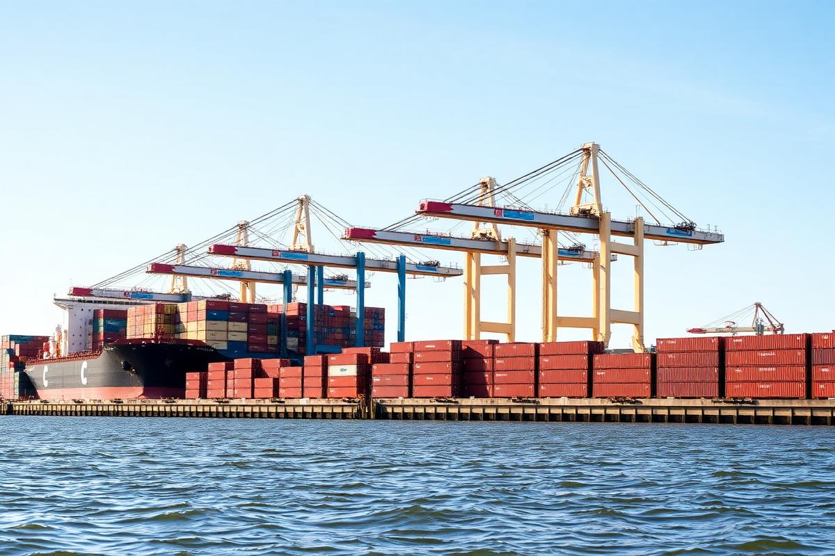Freight terminal at the Port of Southampton